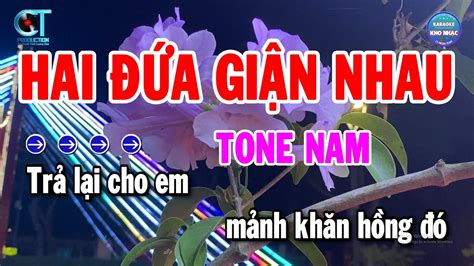 Karaoke Hai A Gi N Nhau Tone N Nh C S Ng Beat D H T Youtube