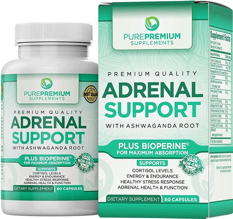 Adrenal Support By PurePremium Supplements Plus Bioperine For Maximum