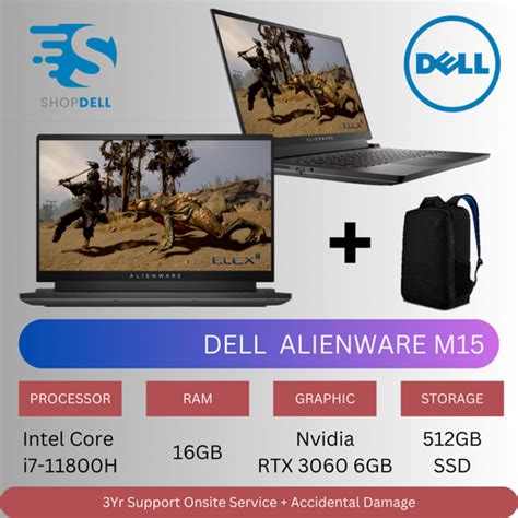 Jual DELL ALIENWARE M15 INTEL CORE I7 11800H NVIDIA RTX3060 16GB