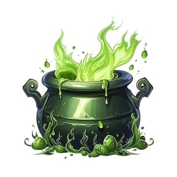 Witch Cauldron Illustration Cauldron With Potion Splash Potion Of The