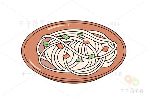 武汉小吃 热干面简笔画地方美食简笔画