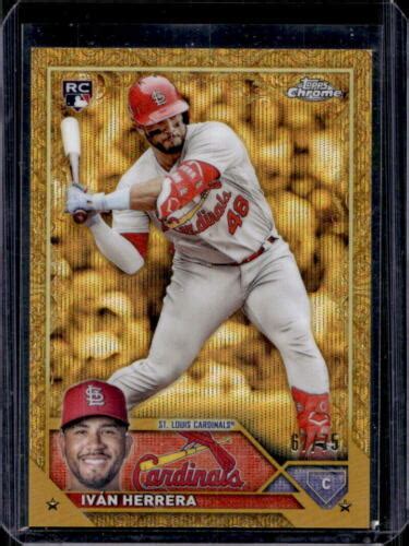 2023 Topps Chrome Gilded Ivan Herrera Wave Gold Etch Refractor Rookie