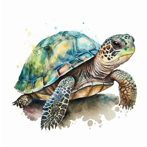 Premium AI Image | A watercolor painting of a turtle