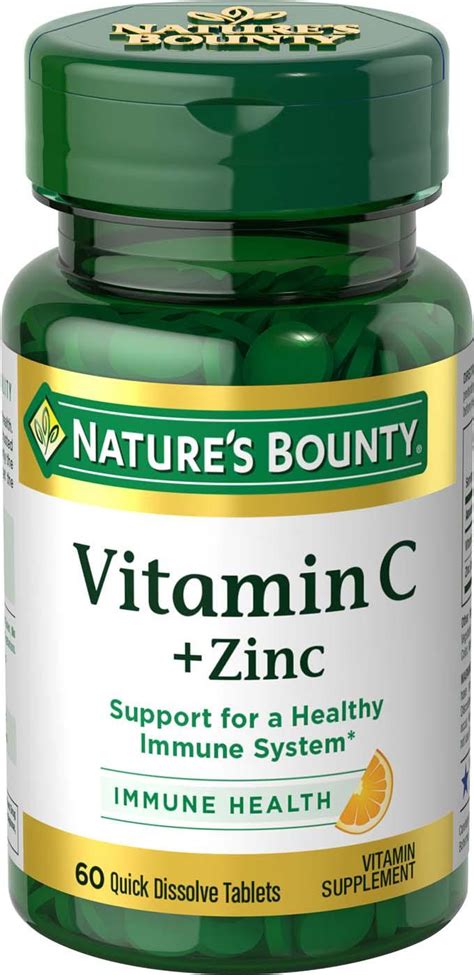 Amazon Nature S Bounty Vitamin C Plus Zinc 60 Quick Dissolve