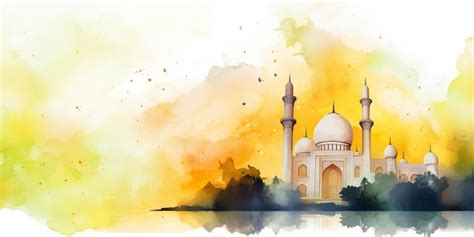 Premium AI Image | A watercolor painting of a taj mahal