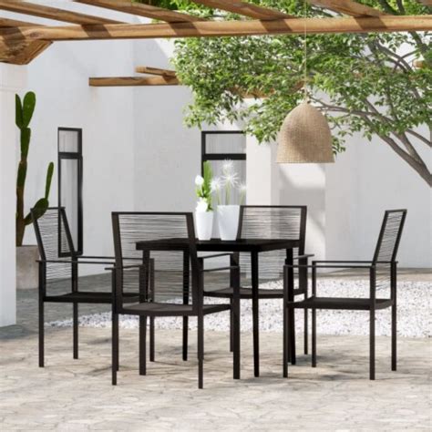 Vidaxl Piece Patio Dining Set Black Table Length Kroger