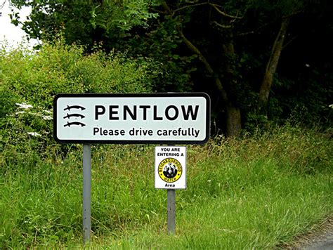 Pentlow Village Name Sign On School Road © Geographer Geograph