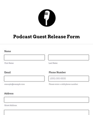 Podcast Guest Release Form Template Jotform