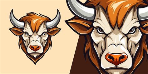 Premium Vector Dynamic Bull Head Logo Mascot Powerful Illustration Vector Graphic For Sport