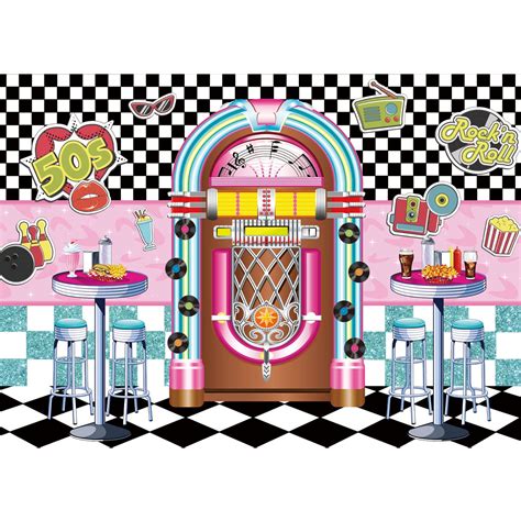 Buy Maijoeyy 7x5ft Retro 50 S Backdrop Rock Roll Sock Hop Party