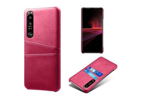 Sony Xperia 1 III 5G KSQ læder Hard cover med kortholdere Rosa