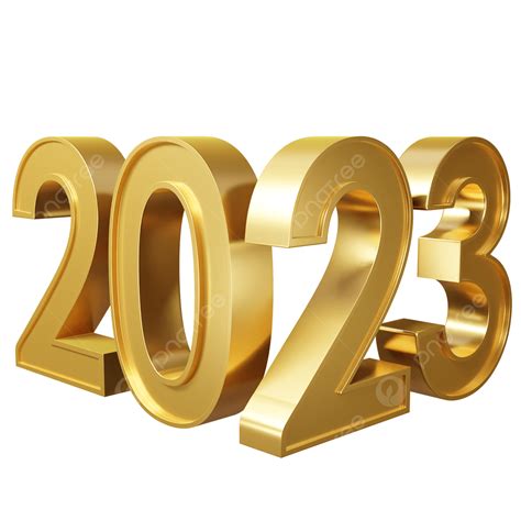 2023 Número De Oro 3d PNG ,dibujos 2023, Año Nuevo, Feliz Año Nuevo PNG ...