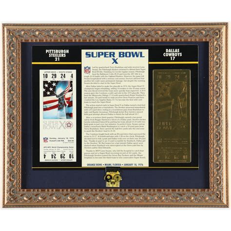 Super Bowl X Commemorative Custom Framed Pittsburgh Steelers Champions