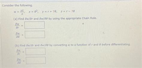 Solved Consider The Following W Xyz X Y R Z R A Chegg