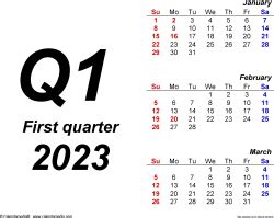 Quarterly Calendars 2023 - Free Printable PDF Templates