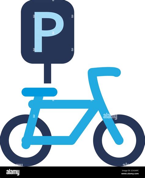 bike with parking road sign road sign flat style icon design, Park and ...