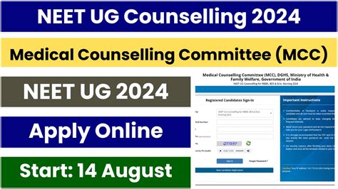 Neet Ug Counselling 2024 Mcc Medical Online Form Schedule Out