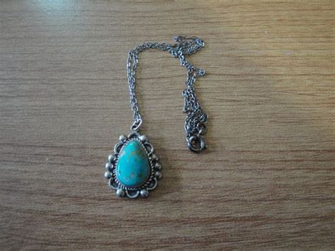 Vintage Bell Trading Post Small Turquoise Pendant By Bathoryz Turquoise