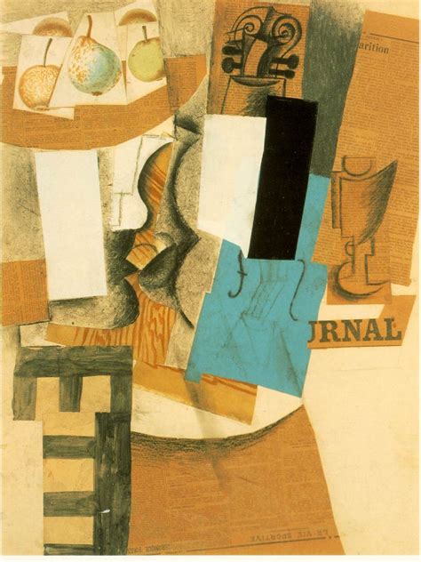 Ticmusart Still Life With Violin And Fruits Pablo Picasso