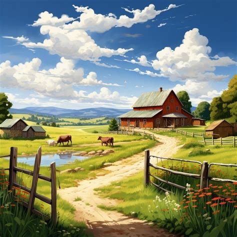 Pin By Angela L Pez Moro On Paisaje In Farm Scene Painting