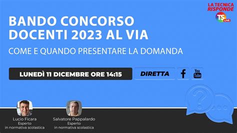 Bando Concorso Docenti 2023 Al Via Come E Quando Presentare La Domanda