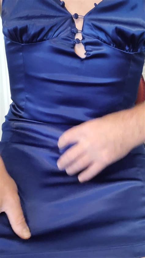 Blue Satin Dress Fun