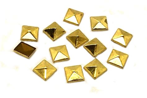 Pyramid Shape Studs Eimass Hot Fix Iron On Copper Studs Diy Embellishment