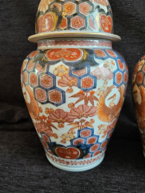 Proantic Pair Of Imari Porcelain Potiches Japan Th Century Height E