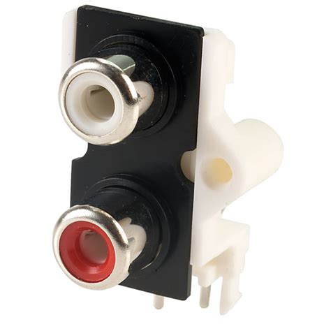 Rvfm Red And White Nickel Twin Phono Socket Rapid Online