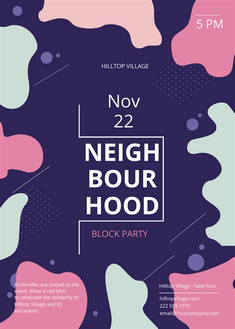 Neighborhood Block Party Flyer Ideas Holiday Block Party Invitation,