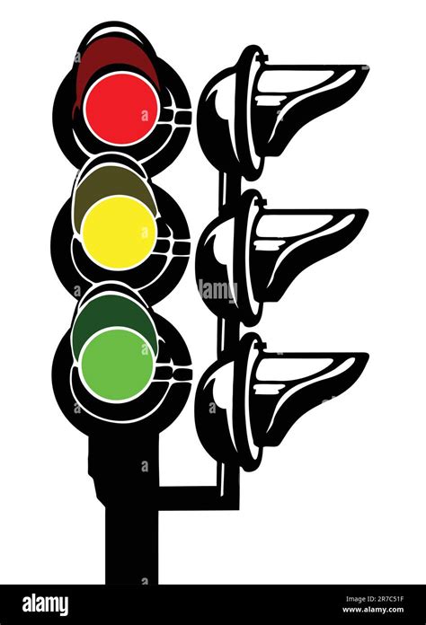 vector silhouette of the traffic light on white background Stock Vector Image & Art - Alamy