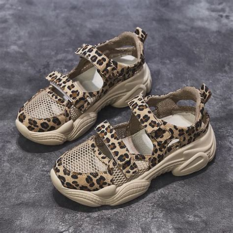 Leopard Spring Summer Casual Women Sneakers Platform Mesh Breathable