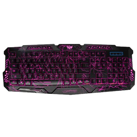 Gaming Cracked Keyboard Usb Pod Wietlany Przewodowa Klawiatura Do Gier