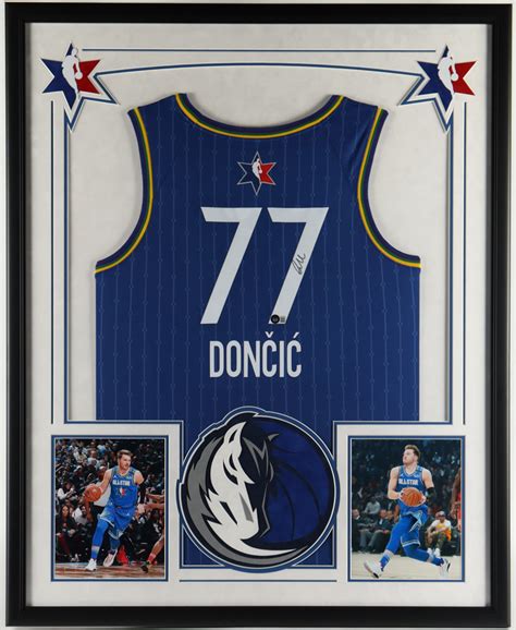 Luka Doncic Signed Mavericks Custom Framed Jersey Display Beckett Pristine Auction