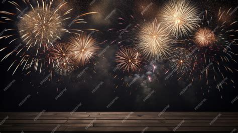 Premium AI Image | New Year 2024 Fireworks Party Background