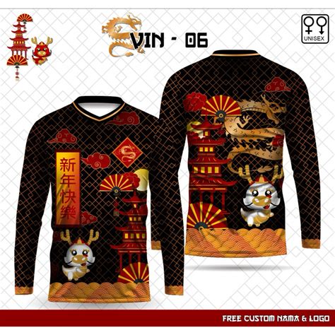 Jual Baju Imlek Shio Naga Kaos Jersey Tahun Baru Cina Baju Sincia