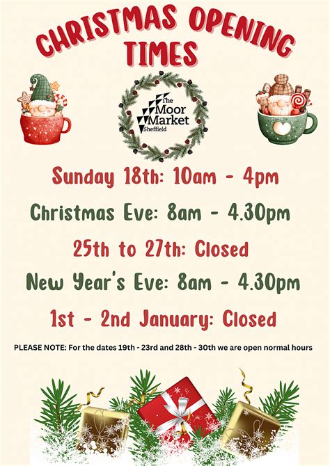 MOOR MARKET CHRISTMAS OPENING TIMES | Sheffield Markets