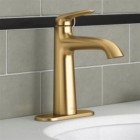 Kohler Avail Vibrant Moderne Brushed Brass 1 Handle Single Hole Watersense Bathroom Sink Faucet