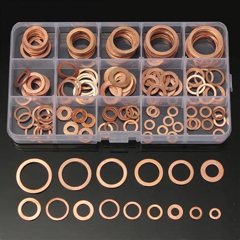 High Quality 150PCs Solid Copper Washers Sump Plug Assorted Washer Set