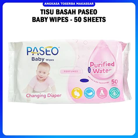 Jual Tisu BASAH PASEO Baby Wipes 50 Sheets Tisu Bayi Wangi 50 Lembar