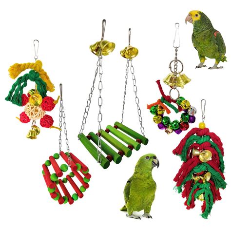 Spring Park Pcs Parrot Toys Colorful Swing Chewing Hanging Toys