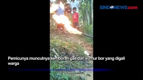 Sumur Bor Keluar Gas Di Sampang Warga Bakar Jagung Video Dailymotion