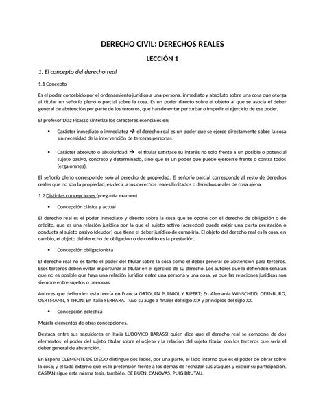 Derecho Civil Derechos Reales Apuntes De Derecho Civil Docsity