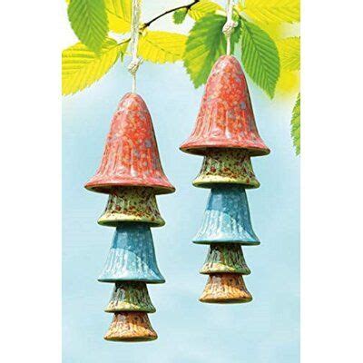 Rosalind Wheeler Ceramic Whimsical Mushrooms Mobile Wind Chime Ceramic