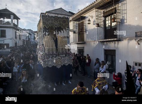 Granada Spain 29th Mar 2018 The Estrella Virgin Is Carried