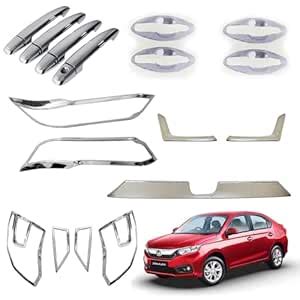 Car Saaz Exterior Chrome Accessories Combo Kit For Amaze