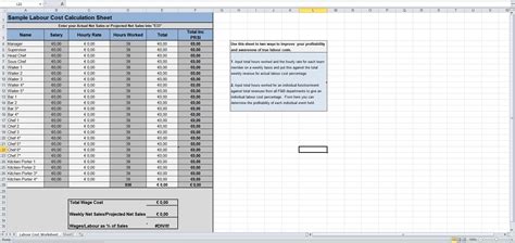 Labor Cost Template Excel — excelguider.com