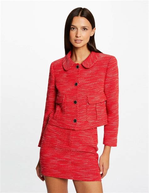 Veste droite boutonnée VEROU Morgan rouge Veste Femme Morgan Iziva