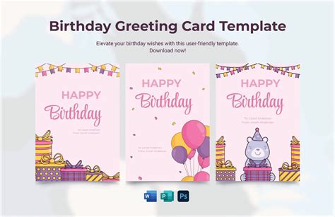 Editable Birthday Greeting Card Templates in Microsoft Word to Download