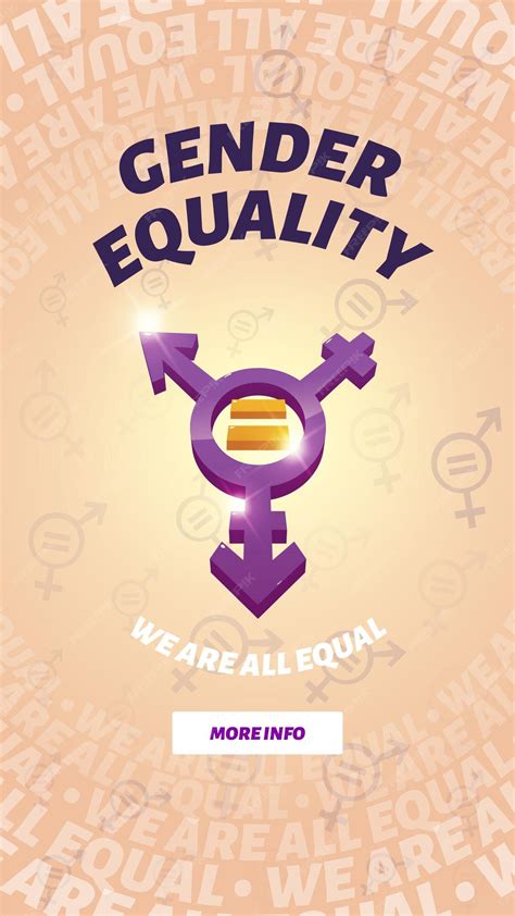 Free Vector Gender Equality Poster With Symbol Of Male And Female